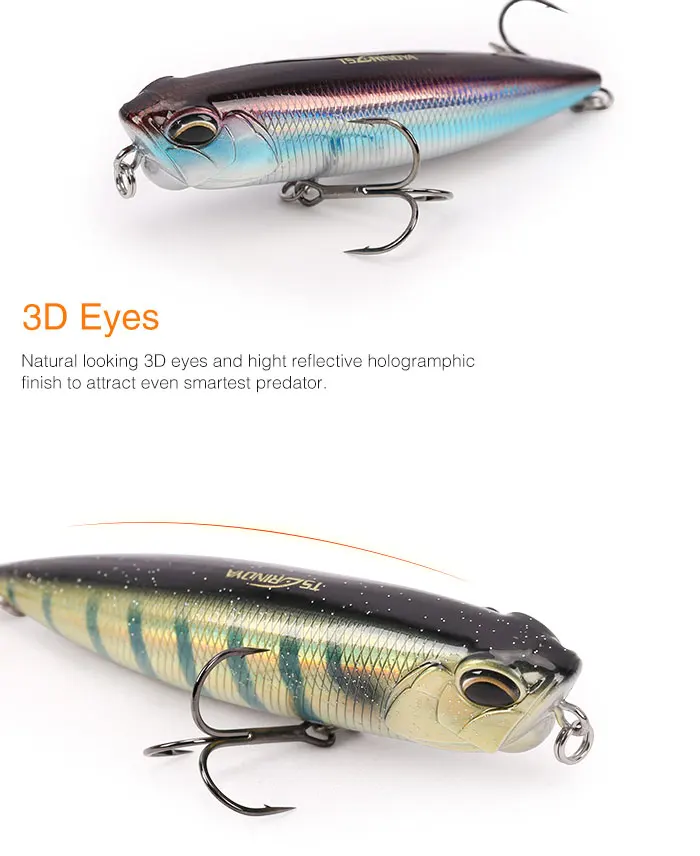 TSURINOYA Topwater приманка для рыбалки карандаш DW59 85 мм 10,5 г длинная литая Троллинг приманка гольян кренкбейт Whopper воблеры жесткая приманка