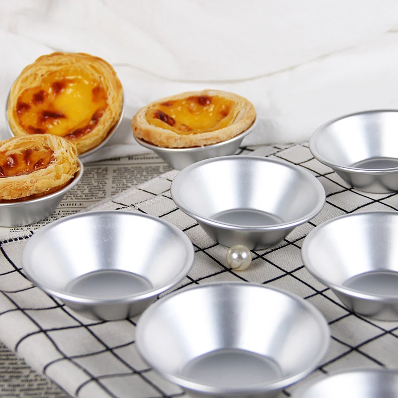 Egg Tart Mould, 10 Pcs Thicked Tin Mold, Resuable Nonstick Cake Style