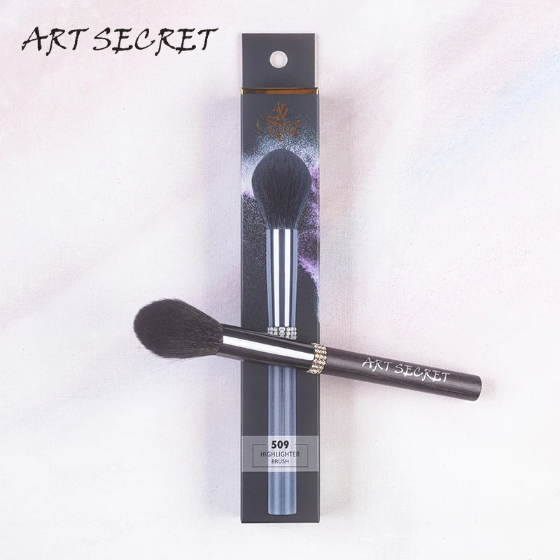 Escova de Maquiagem Highlighter com Esquilo Arma de Cabelo Arte Secreta Cosmética Escova Cabelo Mix Cabra Virola Alumínio Punho Bambu 509 Pro 1 High Quality Beleza e saúde