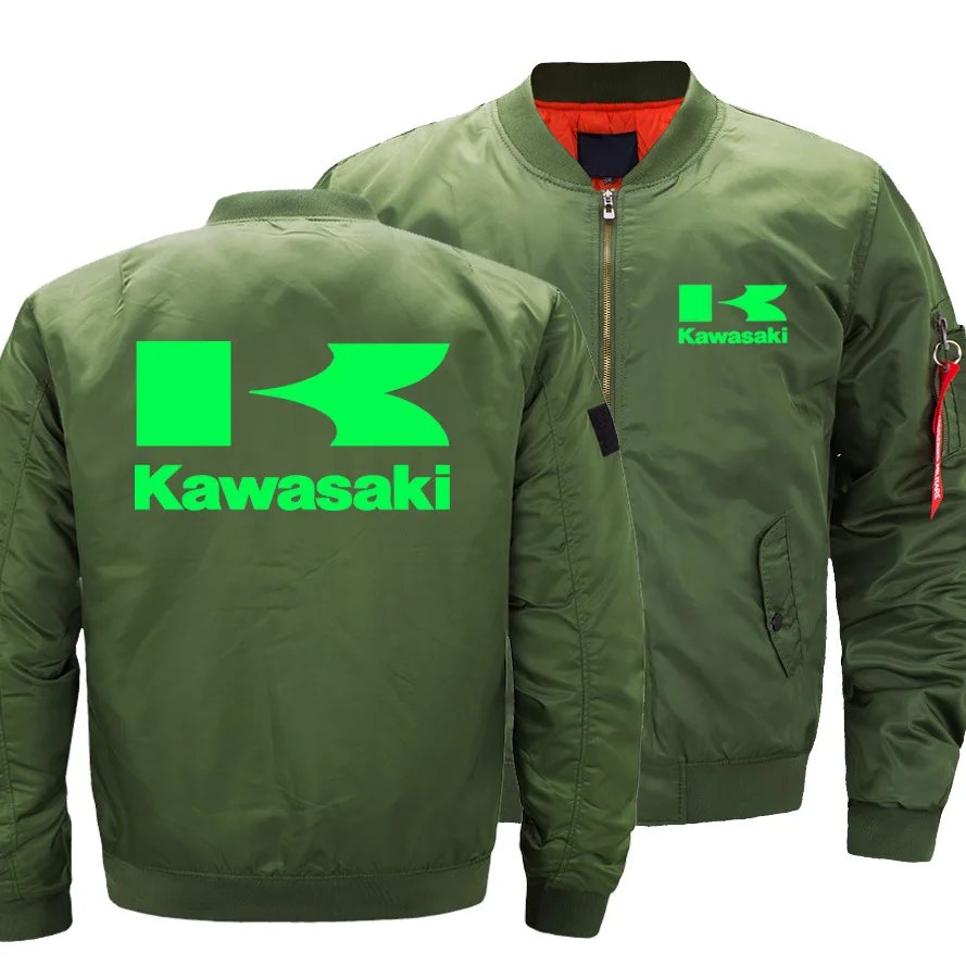 Новая мужская повседневная куртка KAWASAKI военный полет куртки-бомберы Мужская