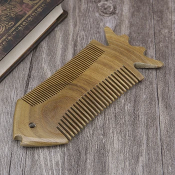 

1PC Dual Wood Comb Sleeve Flounder boutique straight hair comb Creative comb 896D