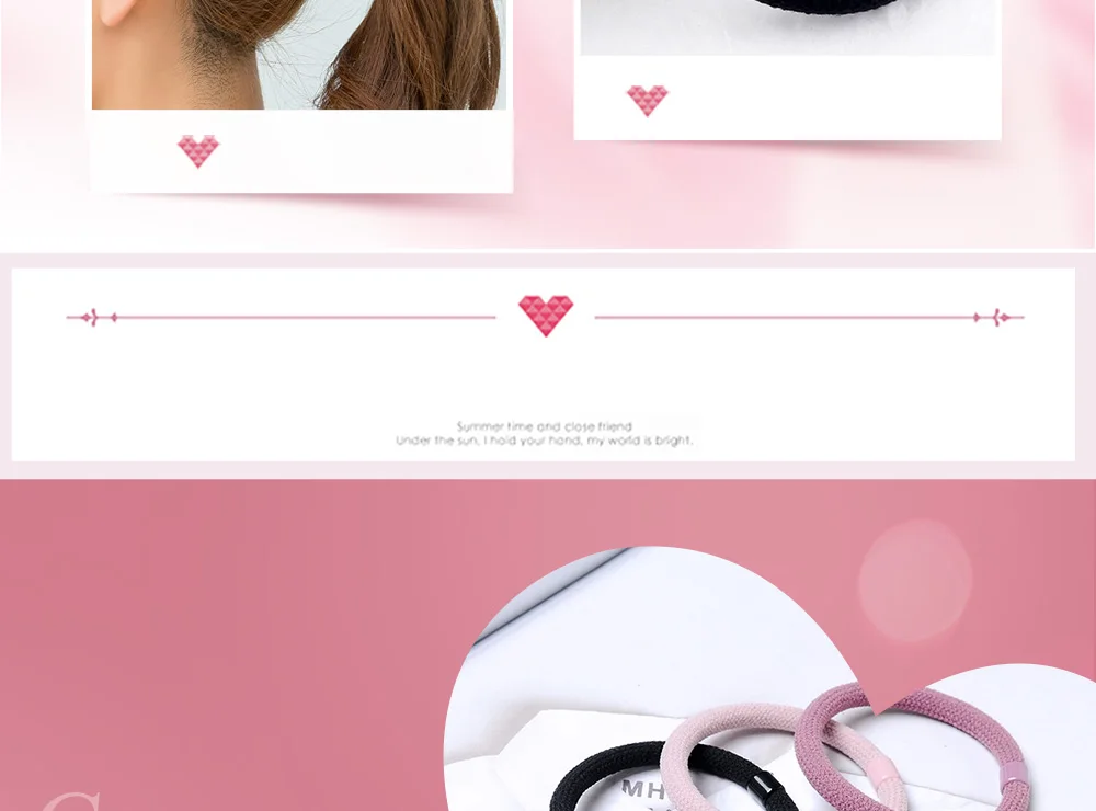 10 Teile/satz Grundlegende Elastische Haar Bands Frauen Mädchen Stirnband Scrunchie Haar Seil Gummiband Mode Haar Zubehör Pferdeschwanz Halter – Detail 4