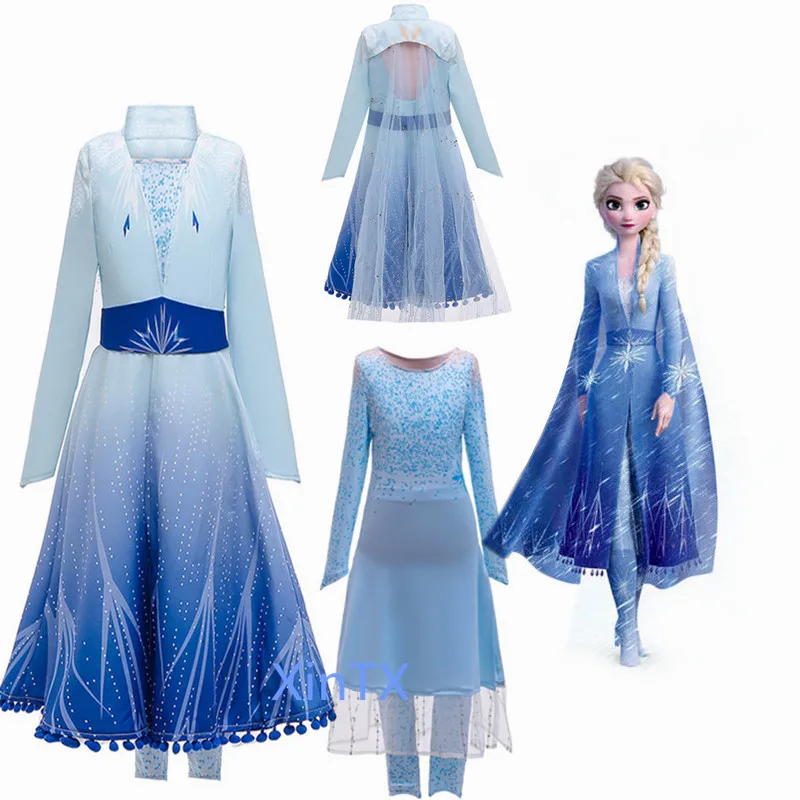 Белое платье для девочек Снежная королева Elsa 2 карнавальный костюм Анны и Эльзы