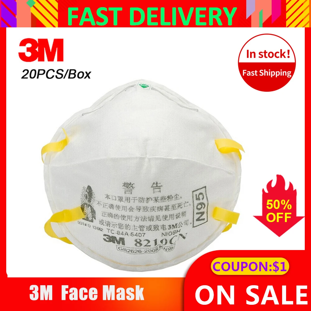 

3M 8210 N95 Mask Face Mask KN95 Mascarillas Respirator as Ffp3 Protective Masks Safety PM2.5 Mouth Mask Features as KF94 FFP2