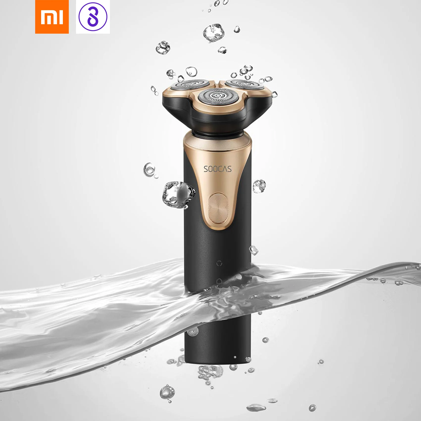 

SOOCAS S3 Electric Shaver 3 Cutter Head Dry Wet Shaving Waterproof Wireless USB Rechargeable Shaving Machines for Men
