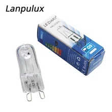 Галогенные лампы Lanpulux G9, 10 шт./лот, 25 Вт/40 Вт/50 Вт, 110 В/220 В, теплые белые прозрачные стеклянные лампы с регулируемой яркостью для настенной лампы с внутренней коробкой