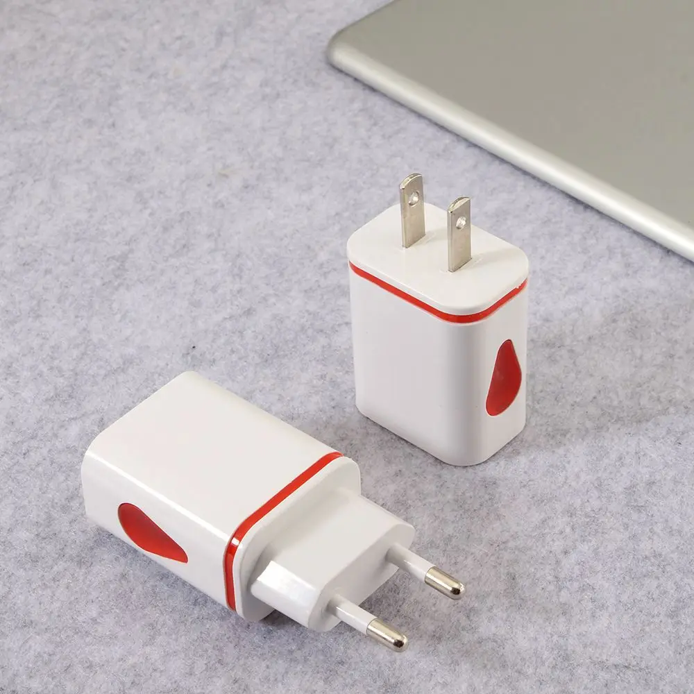 1 шт. 5 в Универсальный двойной USB EU/US дорожный светодиодный светильник адаптер для зарядки мобильного телефона зарядное устройство для смартфона