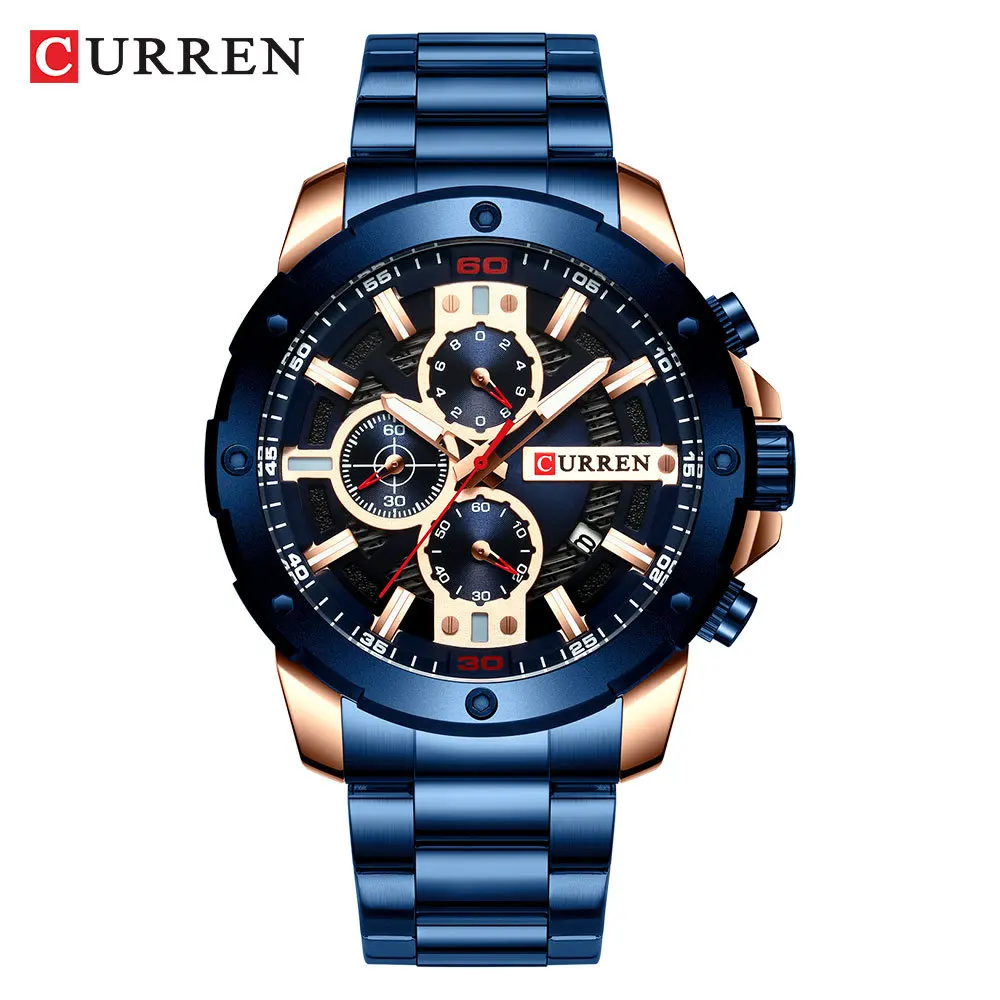

Curren/Karui En New Style 8336 Men Steel Belt Calendar Watch Waterproof Quartz Six-pin Watch MEN'S Watch