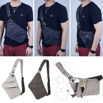 

Waterproof Men's Sling Chest Crossbody Shoulder Bag Zipper Anti-Theft Packs