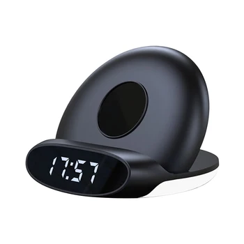 

Stand Base Travel Vertical Safe Digital Fast Charging Wireless Charger Portable Universal With Alarm Clock LED 10W QI Dock