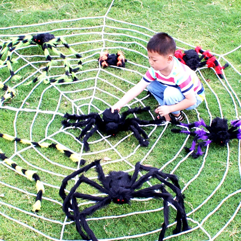 Spider Web Triangulation Halloween Outdoor Decoration Props Simulation Of Large Goo Toys Theme Party Atmosphere Set Up Props