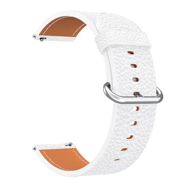 22 мм полосы для Huami Amazfit GTR 47 мм ремешок для часов кожаные умные часы браслет для huawei Часы GT/Honor magic band - Цвет: Белый