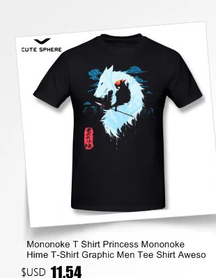 Футболка принцессы Мононоке, футболка принцессы Мононоке, модная забавная футболка из 100 хлопка, Мужская футболка с коротким рукавом 6xl