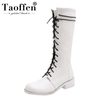 

Taoffen Size 34-48 Ladies Chunky Heels Winter Warm Mid Calf Boots Round Toe Fashion Sexy Club Short Boots Daily Snow Boats