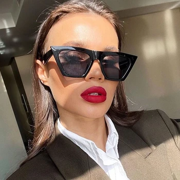 

Vintage One Piece Candy Color Cat Eye Sunglasses For Women Gradient Elegant Square Eyewear Female Black Pink Shade Uv400 Glasses