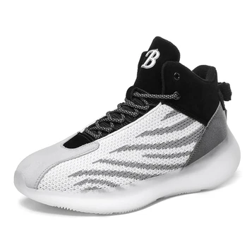 

New men's high top coconut shoes popcorn bottom breathable running shoes light high ankle basketball shoes men's shoes