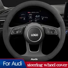 

Steering Wheel Cover For Audi A4 A6 A8 Q5 Q7 Four Seasons D Shape Wear-resistant Comfortable Durable Car Interior Supplies