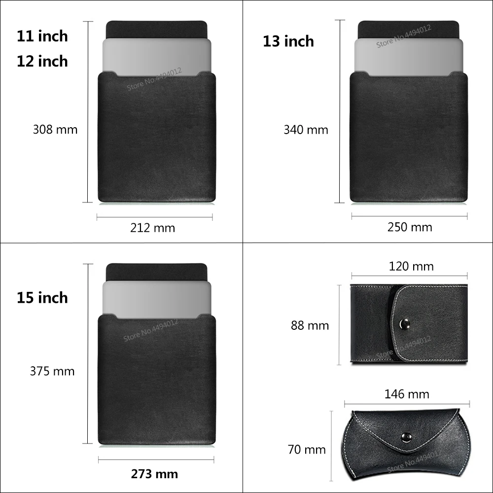 Bolsa de Laptop para Macbook Pro 13 Capa pu m2 Air 13.6 Pro 13 2023 Air 13 Pro 16 11 12 14 15 Matebook 14 - Imagem 5