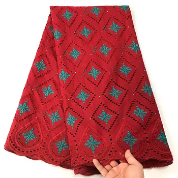 

African 100% Cotton Lace Fabric 2019 High Quality Lace Latest Swiss Voile Lace In Switzerland For Women Dress XE-985