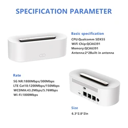 Routeur Qualcomm X55 5G CPE haute vitesse, boîtier 2021 a/b/g/n/ac/ax, nouvelle génération, prise en charge de 32 utilisateurs, 802.11 