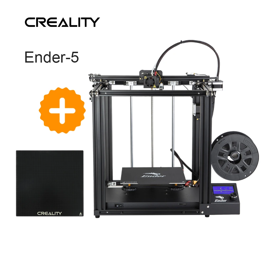 CREALITY 3D Ender-5 принтер двойной Y-Axis Core-XY закрытая структура V1.1.4 материнская плата Встроенный бренд питания - Цвет: Ender-5 ADD Glass