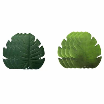 

4Pcs Banana Leaf Coaster Table Mat Waterproof Table Cloth Cup Bowel Pot Mat Pad Holder Kitchen Table