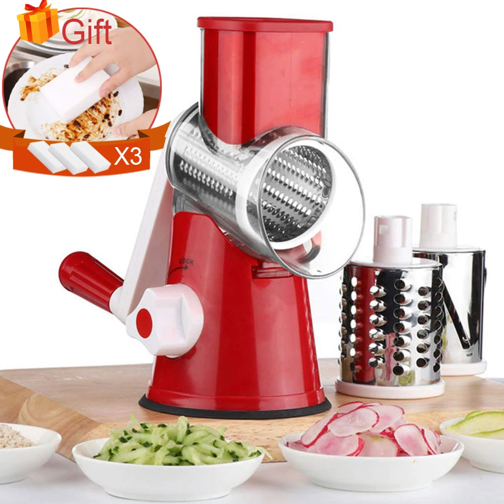 Manual Vegetable Cutter Slicer 3 In1 Multifunctional Round Mandoline Spiralizer Potato Kitchen Gadgets | Дом и сад