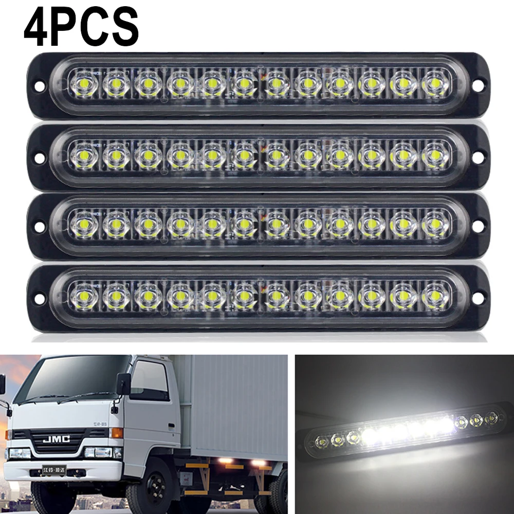 DC 12-24V светодиодный свет аксессуары для автомобиля вспышка Замена Белый Ультра тонкий