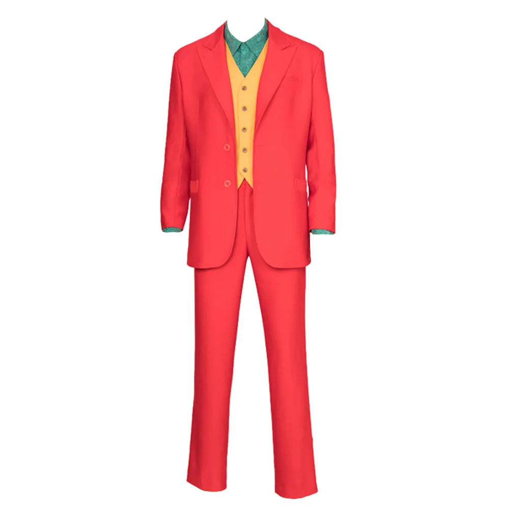 Фильм Джокер Косплей Arthur Fleck костюм мужские взрослые красные костюмы Хэллоуин Карнавал вечерние жилетка рубашка куртка брюки