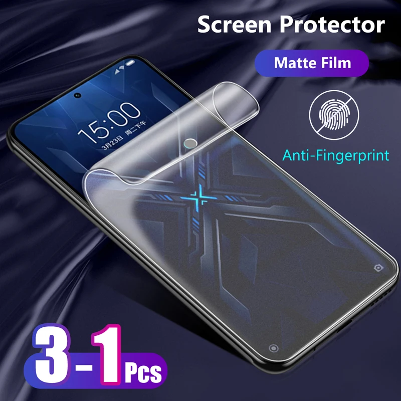 Per Xiaomi Black Shark 5 4 4S Pro Rs 5G Full Cover Matte Real Soft Hydrogel Film No Fingerprint Glassato Game Screen Protector
