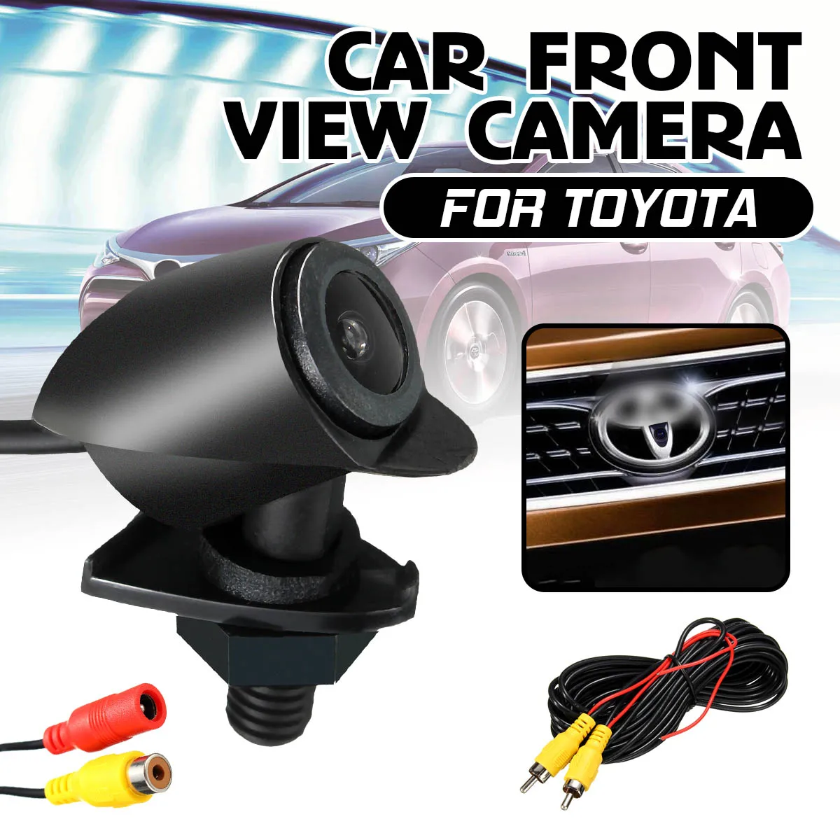 CCD Car Front View Camera Parking Waterproof Wide Angle Logo Embedded For Toyota Prado Highlander Land Camry Verso EZ RAV4 Cruis ► Photo 1/6