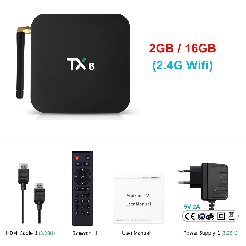 TX6 ТВ приставка android 9,0 Allwinner H6 4 Гб DDR3 32 ГБ/64 Гб EMMC 2,4 ГГц 5 ГГц WiFi BT4.1 поддержка 4 к H.265 телеприставка Youtube плеер - Цвет: 2GB 16GB