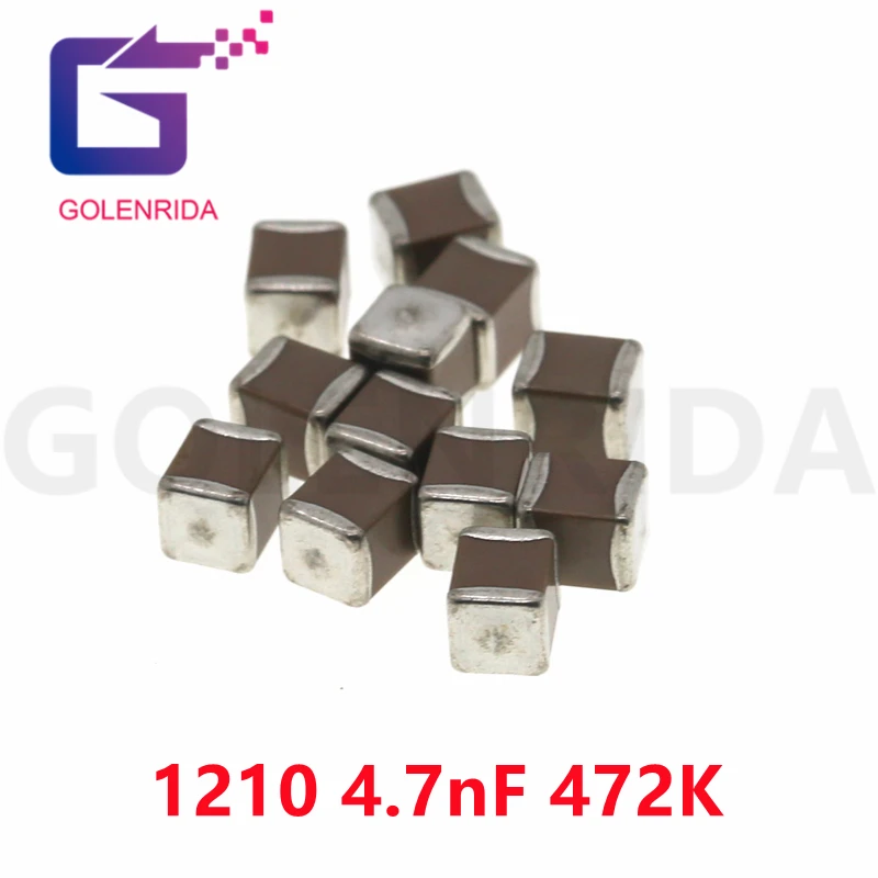 50pcs 1210 472K 4.7nF 100V X7R 10% SMD Thick Film Chip Multilayer Ceramic Capacitor | Электронные компоненты и