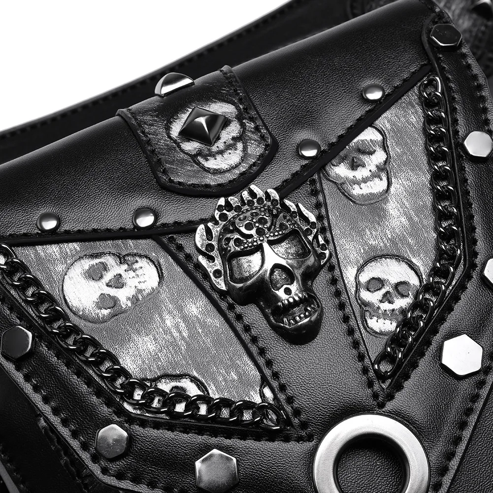 Punk Skull Rivet Waist Bag 18