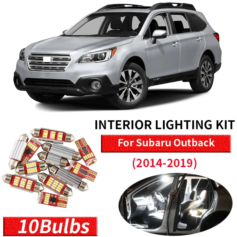 10 шт. комплект светодиодного освещения для салона Subaru Outback 2014 2019|Сигнальная лампа|
