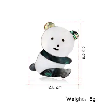 

3pcs/lot Fashion Natural shell panda Brooches 2019 Women Men's Weddings animal Brooch Pins best Christmas gift