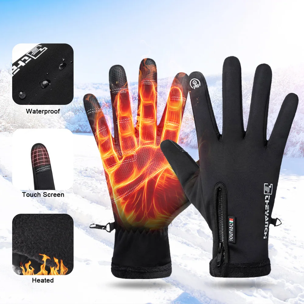 Men Waterproof Motorcycle Gloves Touch Screen Warm Motorbike Ski Snow Winter 