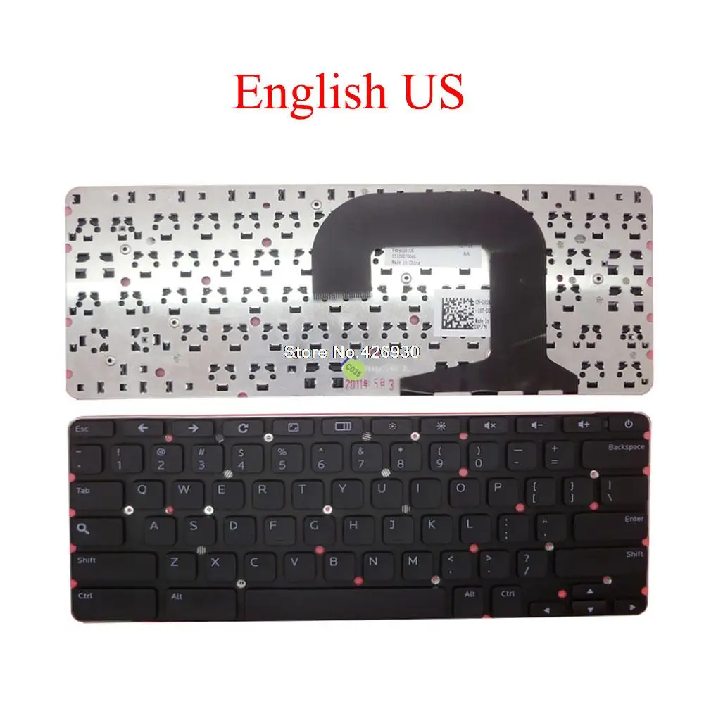 

Клавиатура для ноутбука DELL V117946AS1 US 0N2W AE0N2U01010 093K1V 93K1V, английская, черная, без рамки, Новинка