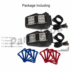 UTV – rétroviseur latéral Led avec lumières, barre de Cage à rouleau de 1.75 "2", Polaris Can Am CFMoto Hisun Yamaha 