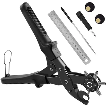 

Rotary Scrapbooking Round Hole Household Sewing DIY Labor Saving Eyelet Leather Craft Long Handheld Watch Band Belt Puncher