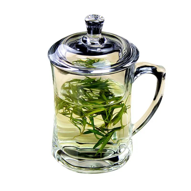 Lead-free Heat-resistant Glass Cup with Lid Household Thickening Tea Teapot Set Blooming Flower | Дом и сад