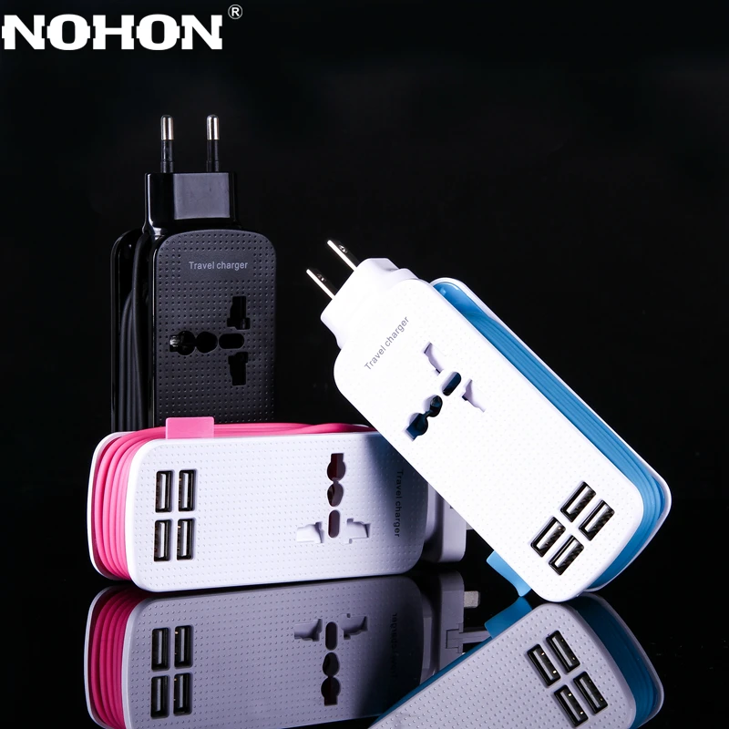 Nohon 4 порта USB зарядное устройство для iPhone 11 Pro Max AC разъем зарядное устройство для samsung Xiaomi Nexus мобильный телефон планшет адаптер переменного тока