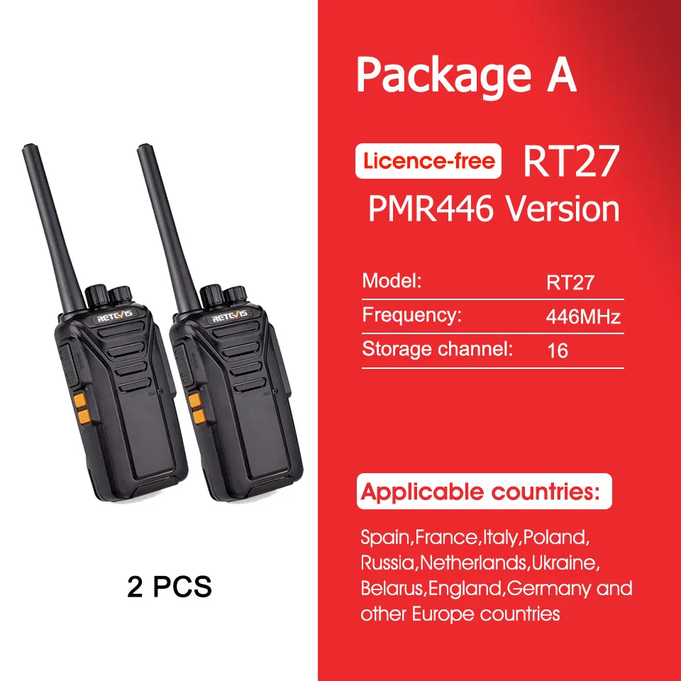 Retevis RT27 Walkie-Talkie, radios bidirectionnelles