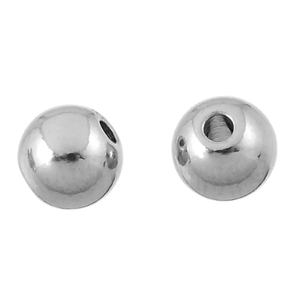Fashion Stainless Steel Spacer Beads Round Dull Color For DIY Jewelry Making About 5mm Dia Hole:Approx 1.0mm 50 PCs | Украшения и