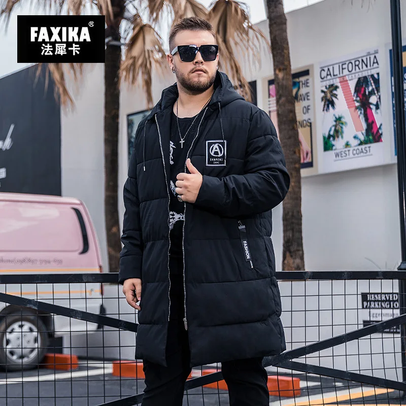 FAXIKA Big yards men's wear cotton clothing male long winter fertilizer increase fat more bread