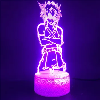 

My Hero Academia Bakugou Katsuki Naruto Action Figure Kids Toys 3D LED Night Lights Anime Creative Colorful Light App Control
