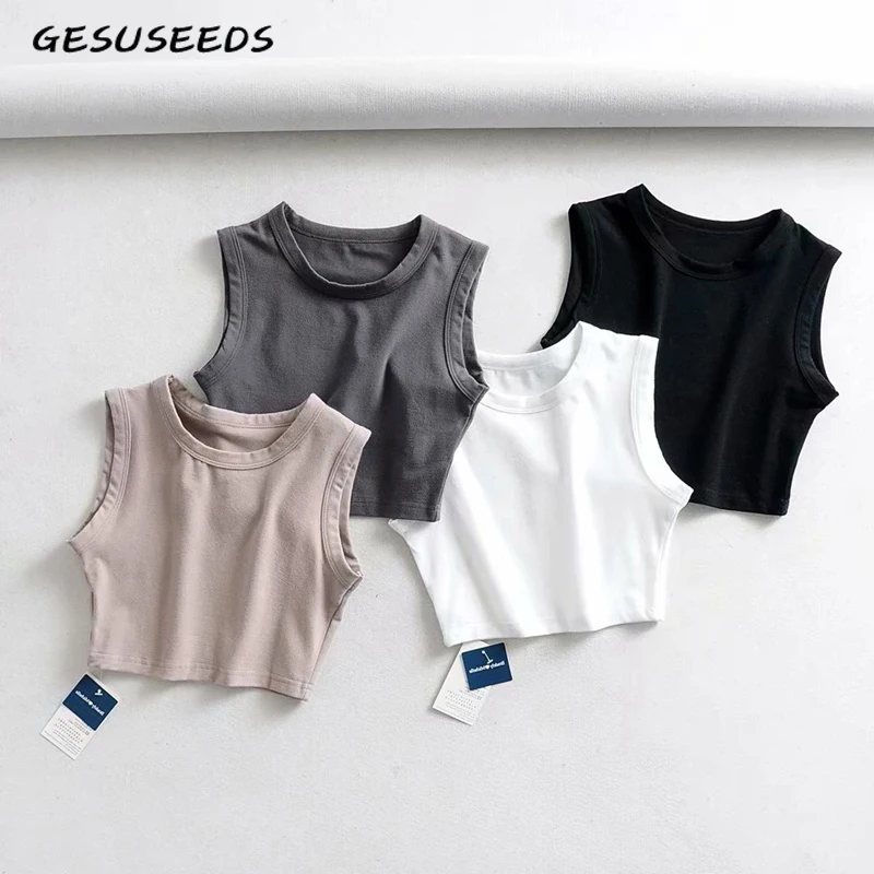 

Vintage basic black tank top women casual crop top for girls cute crop top women white Summer 2019