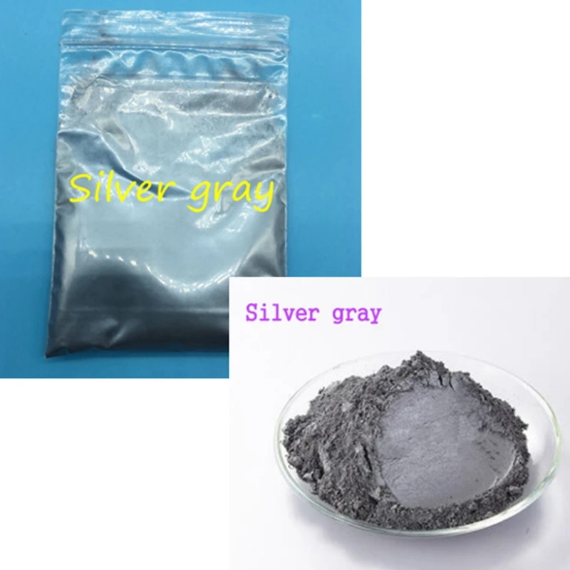 10g/bag Silver Grey Color Pearl Mica powder Pigment Pearlescent Coating Pigment Cosmetic mica powder