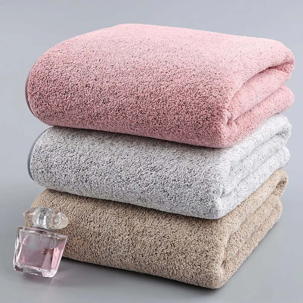 70x140cm Bamboo Charcoal Coral Velvet Fiber Bath Towel Adult Quick-drying Soft Absorbent Solid Color Household Bathroom | Дом и сад