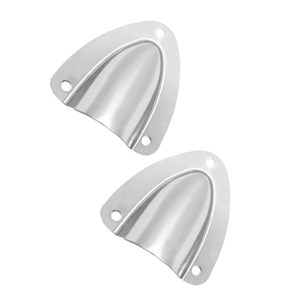 2 Sets Grade Stainless Steel Midget Clam Shell Wire Cable Vent Cover Silver